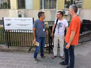 In front of IDAEA CSIC institute in Barcelona, dr. Andres Alastuey, dr. Grisa Mocnik, dr. Marco Pandolfi